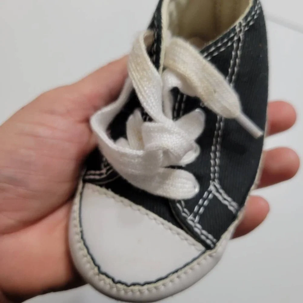 Converse Unisex Baby Crib First Star Hi Sneaker Shoes Black 8J231 Lace Up 3 M‎